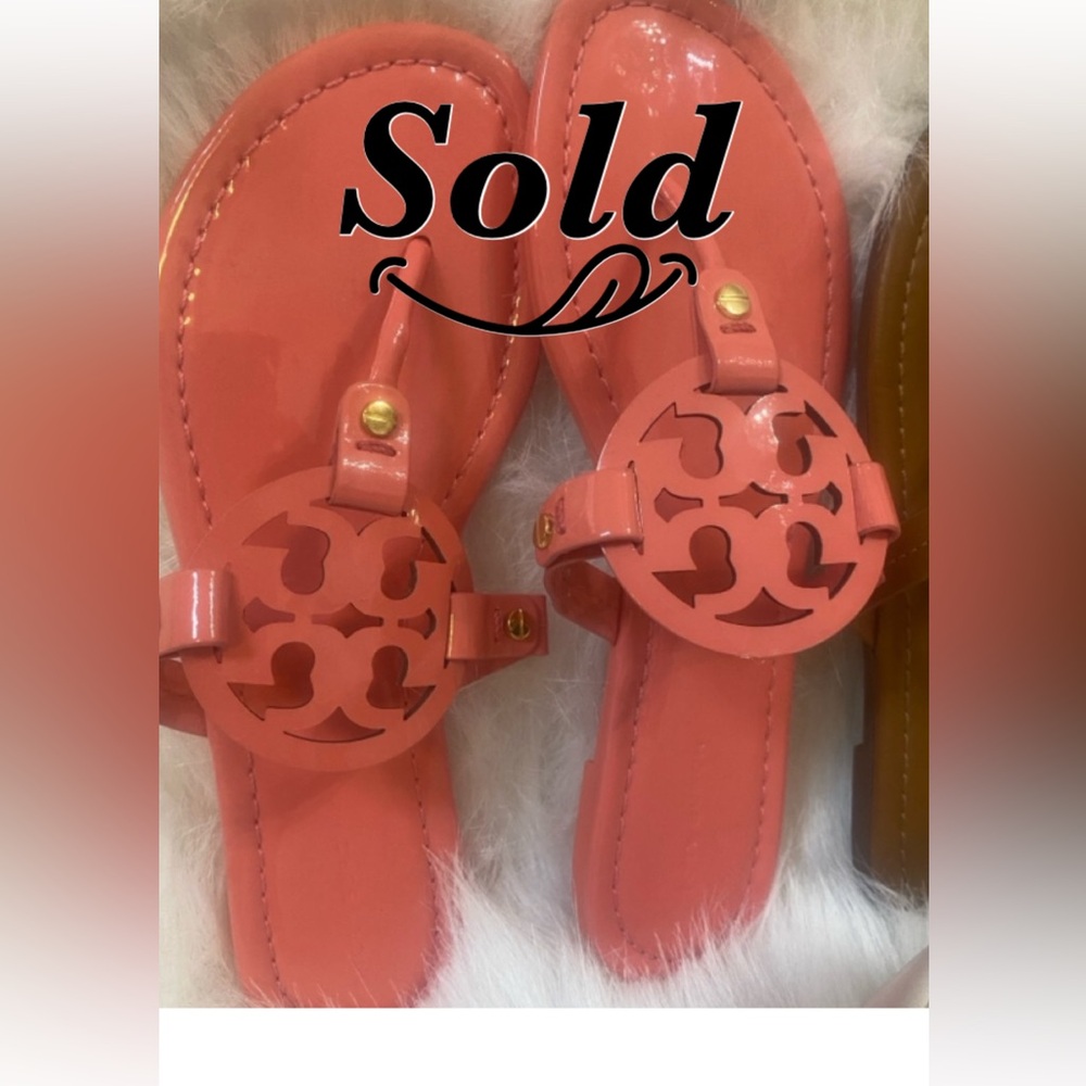 NWOB Tory Burch Coral Crush Miller sandals size 8 with Dust Bag. Min. Crinkling